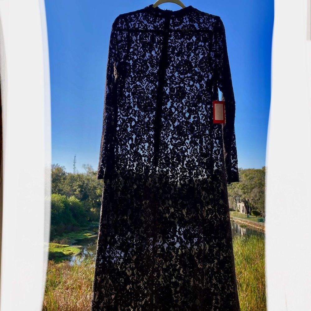 NWT DRESS MAXI Vince Camuto Black Lace/Wedding party/SIZE: L